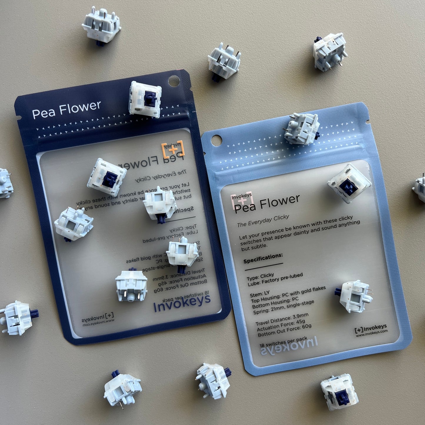 Pea Flower Switches Packaging Product Photo